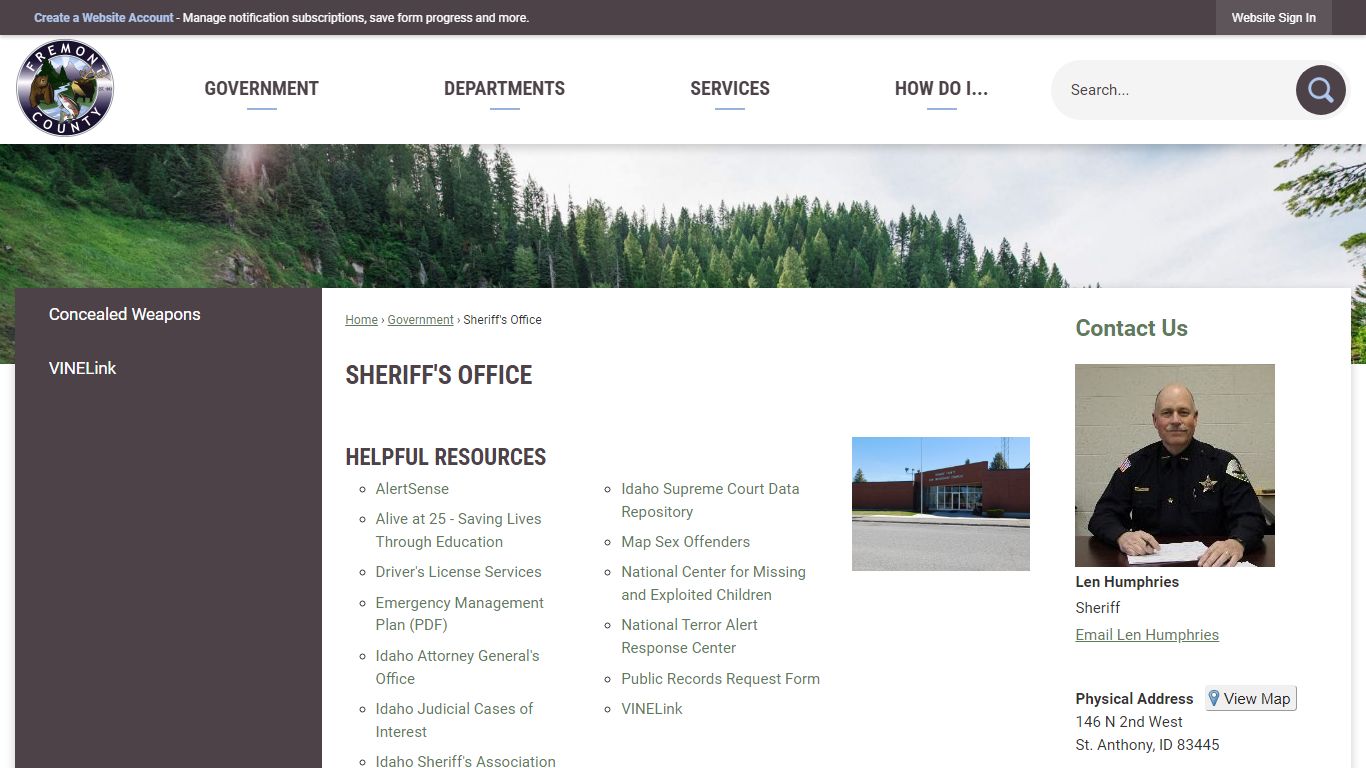 Sheriff's Office | Fremont County, ID